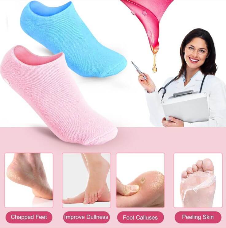 Silicone Gel Socks – Moisturizing for  Cracked Heels