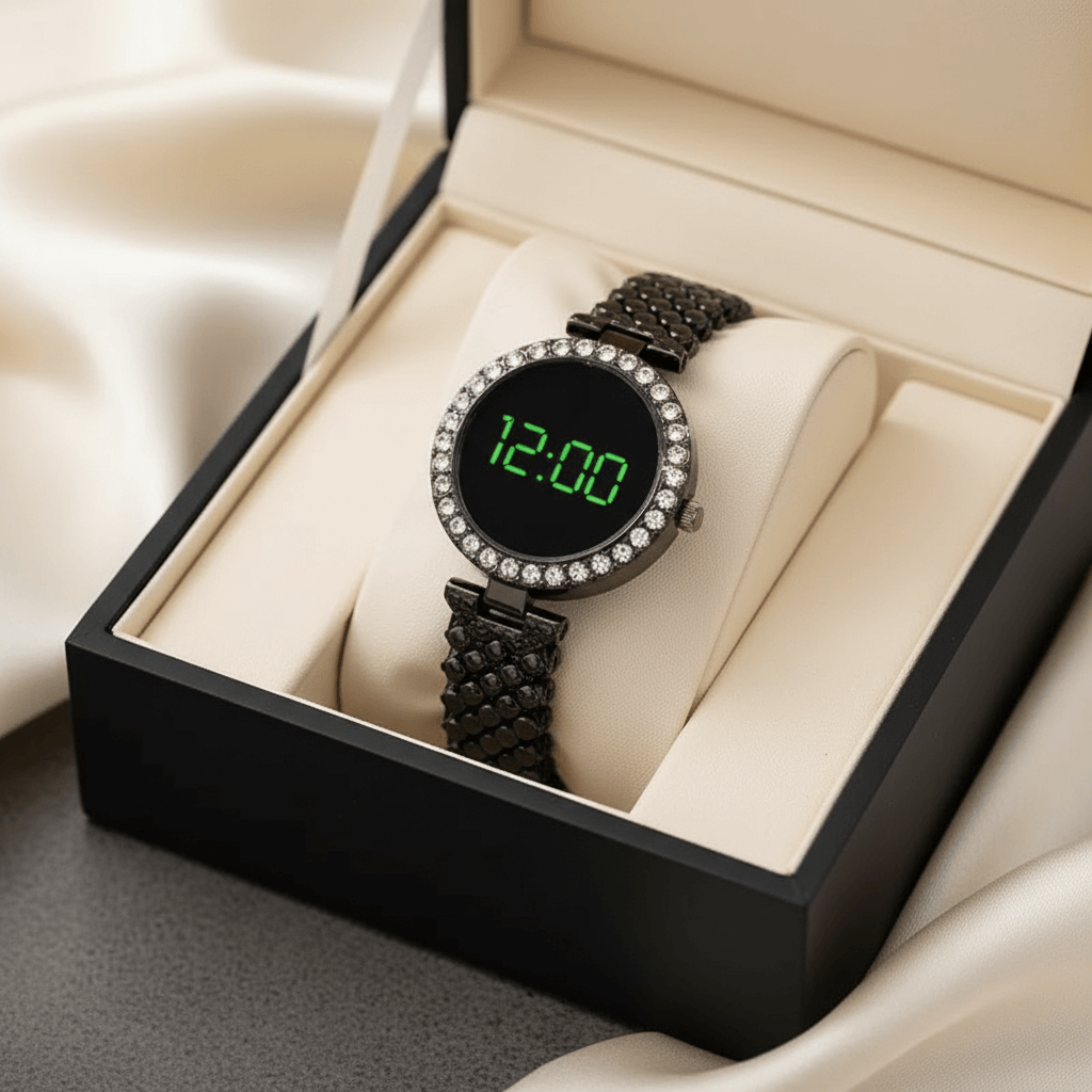 Ladies Round Dial Digital Watch